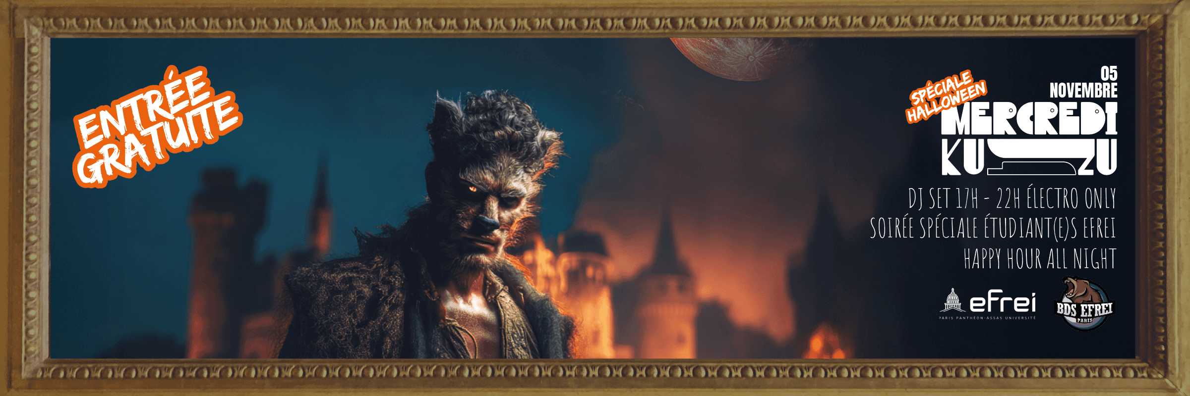 Bannière pour Soirée Halloween au KUZU - BDS